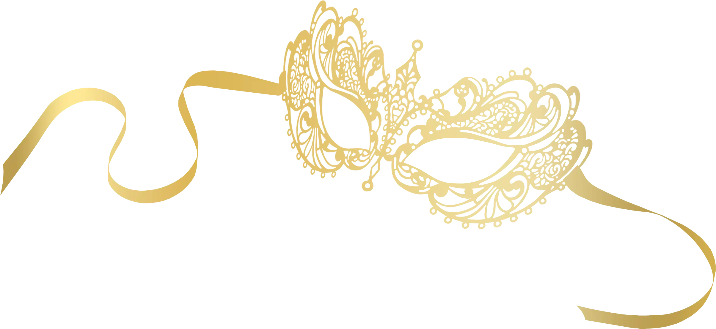 Masque doré pour love room haut de gamme Demeure de la Baronne