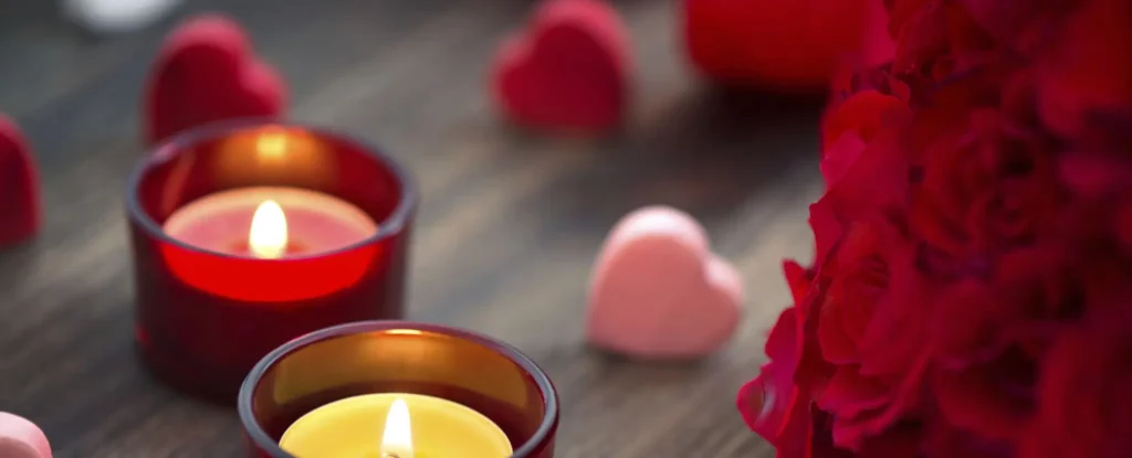 rose rouge bougie de massage romantique