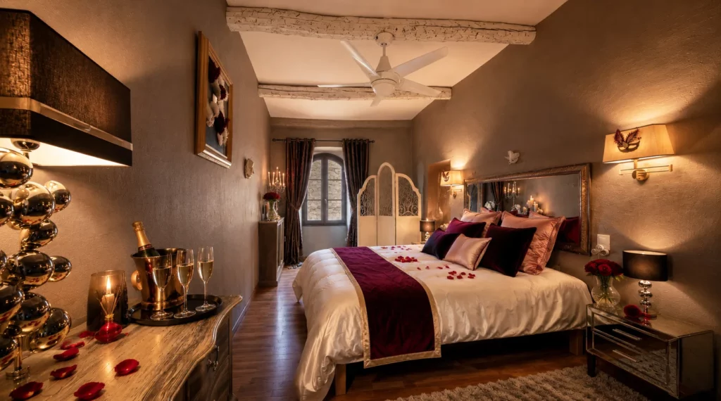 Suite romantique haut de gamme, plus belle love room de luxe en France