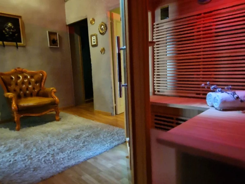 Fauteuil en cuir sur un tapis