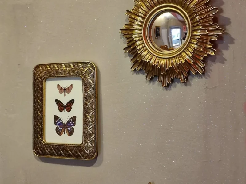 Miroir mural et tableau papillons